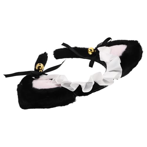 BUTIFULSIC Lolita Spitzen Katzenohren Haarreif mit Schleife Maid Kopfschmuck für Cosplay Partys Schwarzer Spitzen bowknot Stirnband Vielseitiges Accessoire für Damen von BUTIFULSIC