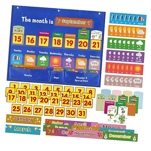 BUTIFULSIC Wandhängender Wochenkalender für Karten Lernkalender Tasche für Schule und Zuhause Pädagogisches Wand Organizer und Aktivitätskarten BUTIFULSIC Wandhängender Wochenkalender für Karten Lernkalender Tasche für Schule und Zuhause Pädagogisches Wand Organizer und Aktivitätskarten von BUTIFULSIC