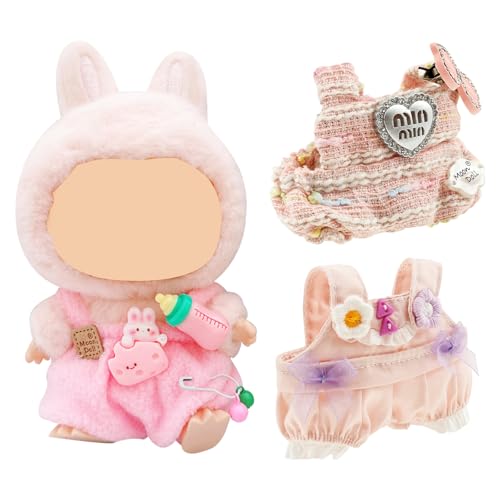 3 PCs Kleidung für 17 cm Puppen entzückende Puppenkleidung süße Kleidung für 17 cm Plüschspielzeug einfach zu tragen Sammlerfans Outfit(Hellrosa) von BUTORY