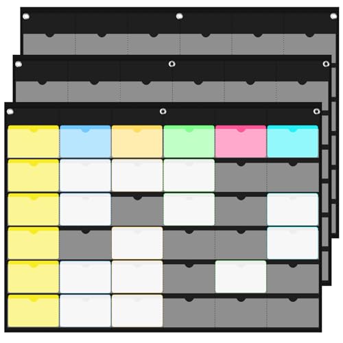 3 PCs Wandkartenorganisator 36 Slots Platz sparende Wand -Visitenkarte Organisator mit 3 Hängern für Büro -Heimstudienzimmer Klassenzimmer von BUTORY