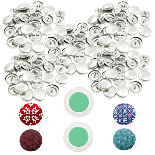 Aluminiumlegierung Abdeckung Button Kit Enduring Button Cover Kit mit Installationstool Praktische DIY -Stoff -Stoffverschluss für Stofffahrzeugliebhaber DIY -Liebhaber(silbrig,44L （28 mm）) von BUTORY
