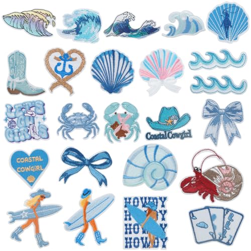 Eisen auf Flecken für Mädchen DIY Sticked Sew Applique -Flecken Zwei Styles Stereoskopisches Muster robuster Adhäsion für die Kleidungsdekoration (Blau) von BUTORY