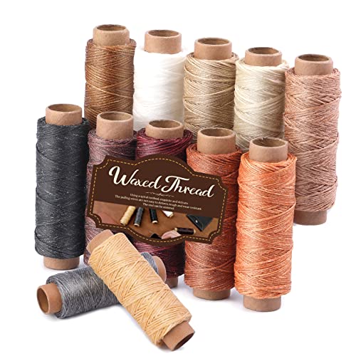 BUTUZE 50 Meter gewachstes Ledergarn – 150D 50 Meter pro Spule, Nähgarn für Lederhandwerk, Basteln, Buchbindung, Schuhreparatur, Ledernähen von BUTUZE