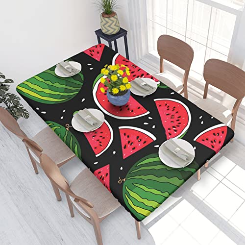 BUULOO Rechteckige Wassermelonen-Tischdecke, 1,2 m, elastischer Rand, Tischdecke 76 x 122 cm, abwischbare Tischdecke für Outdoor, Terrasse, Küche und Esszimmer. von BUULOO