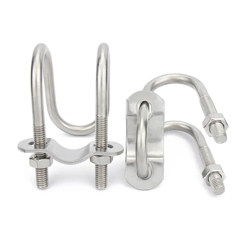 Doppelte U-förmige Klemme aus Edelstahl 304, Schraube, Kreuz-U-förmige, speziell geformte Rohrschnalle for Aquakultur für Rohrbefestigung(M6-20x60mm) von BUUV