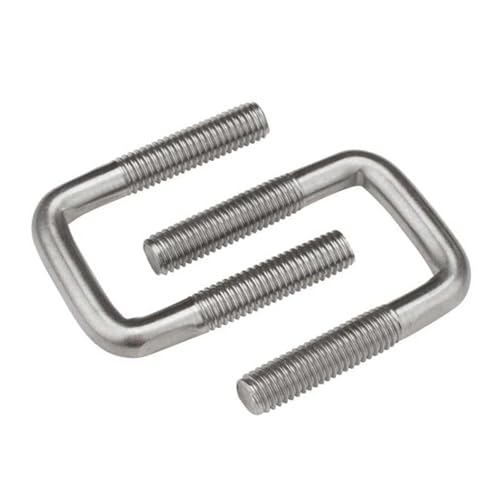 M6/M8/M10 304 Edelstahl U-Bolzen Rechtwinklige Schraube Vierkantschraube Bolzenclip Klemmschraube Rohrclip Rohrclip U-Klemme für Rohrbefestigung(M6x35x90-2pcs) von BUUV