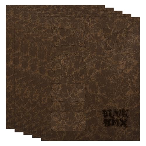 5 große Stück Blanko-Hut-Patches aus Kunstleder: mit Schmelzkleber auf der Rückseite, lasergravierbar, in jede Form und Größe schneidbar, zum Aufbügeln auf Hüte (Kaffeebraun ) von BUVKHMX