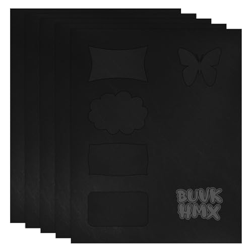 5 große Stück Blanko-Hut-Patches aus Kunstleder: mit Schmelzkleber auf der Rückseite, lasergravierbar, schneidbar in jede Form und Größe, und zum Aufbügeln auf Hüte (schwarz) von BUVKHMX