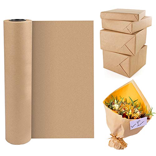 BUZIFU Kraftpapier Rolle Paketpapier 30cmx30m Kraftpapierrolle Braun Geschenkpapier Rolle Kraftpapier Packpapier Kraft Papierrolle Natürliches Recyclingpapier für Kunsthandwerk Geschenkverpackung von BUZIFU