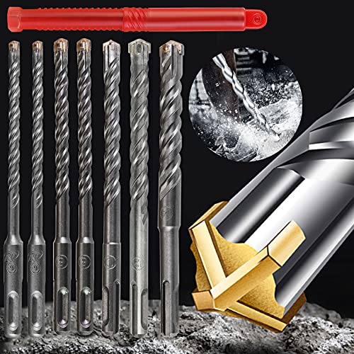 BUZIFU SDS-Plus-Bohrer-Set, 7-teilig Hammerbohrer-Set für Beton mit 4 Vollhartmetall, Hammer Drill Bit Set SDS-plus Hammerbohrer-Set, Schneiden, 6,6,8,8,10,12,14 x 160mm, Jeweils in Einzelverpackung BUZIFU SDS-Plus-Bohrer-Set, 7-teilig Hammerbohrer-Set für Beton mit 4 Vollhartmetall, Hammer Drill Bit Set SDS-plus Hammerbohrer-Set, Schneiden, 6,6,8,8,10,12,14 x 160mm, Jeweils in Einzelverpackung von BUZIFU