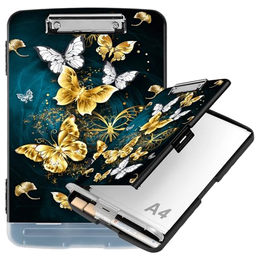 Klemmbrett mit Ablagefach, 21,6 x 27,9 cm Briefgröße, seitliche Öffnung, Klemmbrett mit Stifthalter, hartes tragbares Klemmbrett Organizer für Krankenschwester, Lehrer, Bauunternehmer, Baustelle Klemmbrett mit Ablagefach, 21,6 x 27,9 cm Briefgröße, seitliche Öffnung, Klemmbrett mit Stifthalter, hartes tragbares Klemmbrett Organizer für Krankenschwester, Lehrer, Bauunternehmer, Baustelle von BVCLKJPOI