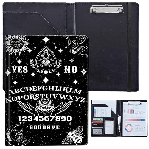 Ouija Kunstleder-Portfolio für Damen, Lebenslauf-Mappe für Interviews, professioneller Business-Organizer mit Dokumentenhalter, Kartenfächern und Stiftschlaufe, passend für Klemmbrett im A4-Format Ouija Kunstleder-Portfolio für Damen, Lebenslauf-Mappe für Interviews, professioneller Business-Organizer mit Dokumentenhalter, Kartenfächern und Stiftschlaufe, passend für Klemmbrett im A4-Format von BVCLKJPOI