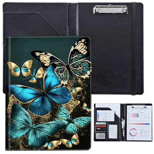 PU-Leder-Portfolio für Damen, Lebenslauf-Mappe für Vorstellungsgespräche, professioneller Business-Organizer mit Dokumentenhalter, Kartenfächern und Stiftschlaufe, passend für Klemmbrett im A4-Format PU-Leder-Portfolio für Damen, Lebenslauf-Mappe für Vorstellungsgespräche, professioneller Business-Organizer mit Dokumentenhalter, Kartenfächern und Stiftschlaufe, passend für Klemmbrett im A4-Format von BVCLKJPOI