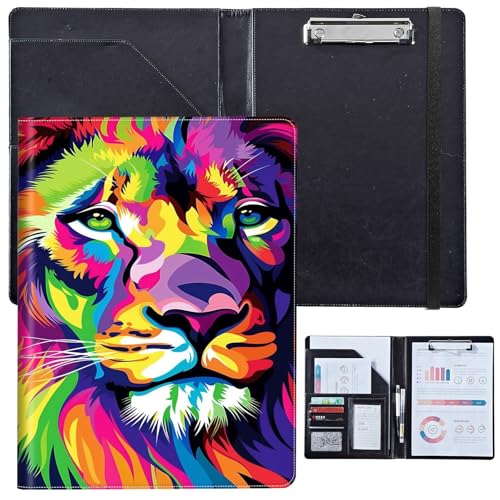 PU-Leder-Portfolio für Damen, Lebenslauf-Mappe für Vorstellungsgespräche, professioneller Business-Organizer mit Dokumentenhalter, Kartenfächern und Stiftschlaufe, passend für Klemmbrett im A4-Format von BVCLKJPOI