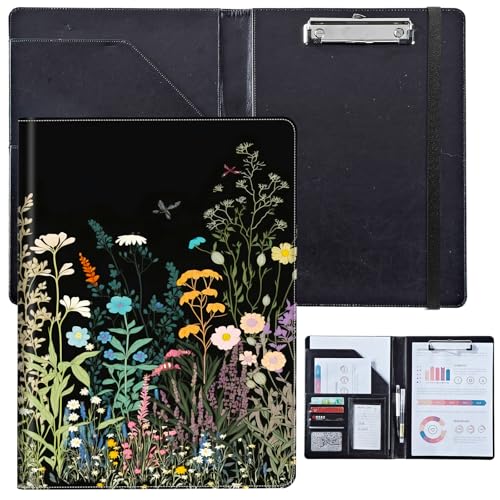 PU-Leder-Portfolio für Damen, Lebenslauf-Mappe für Vorstellungsgespräche, professioneller Business-Organizer mit Dokumentenhalter, Kartenfächern und Stiftschlaufe, passend für Klemmbrett im A4-Format PU-Leder-Portfolio für Damen, Lebenslauf-Mappe für Vorstellungsgespräche, professioneller Business-Organizer mit Dokumentenhalter, Kartenfächern und Stiftschlaufe, passend für Klemmbrett im A4-Format von BVCLKJPOI