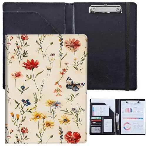 PU-Leder-Portfolio für Damen, Lebenslauf-Mappe für Vorstellungsgespräche, professioneller Business-Organizer mit Dokumentenhalter, Kartenfächern und Stiftschlaufe, passend für Klemmbrett im A4-Format PU-Leder-Portfolio für Damen, Lebenslauf-Mappe für Vorstellungsgespräche, professioneller Business-Organizer mit Dokumentenhalter, Kartenfächern und Stiftschlaufe, passend für Klemmbrett im A4-Format von BVCLKJPOI