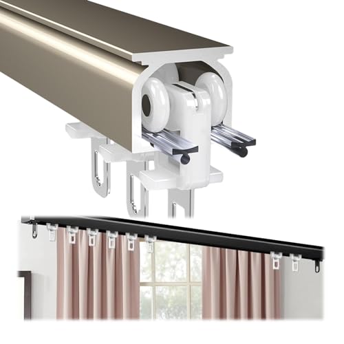 BVDHASDBT Vorhangschiene, Deckenvorhangschiene, Raumteiler-Vorhangschiene, Deckenschiene for Vorhänge, Deckenschiene for Vorhänge Aus Aluminiumlegierung, 70 cm, 260 cm, 480 cm(Gold,100cm) von BVDHASDBT