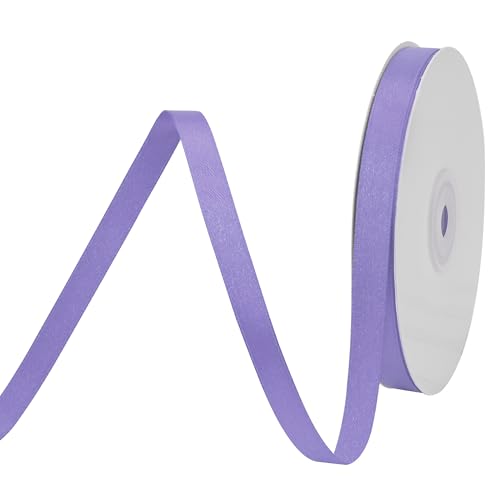 BVIEAKD 10mm breit 45m Long Double Face Helllila Satin Ribbon Stoffband für Geschenkverpackungen Sehr geeignet für Hochzeiten Dekoration Blumenstrauß Ballons Kunsthandwerk Nähen Haarschleife von BVIEAKD