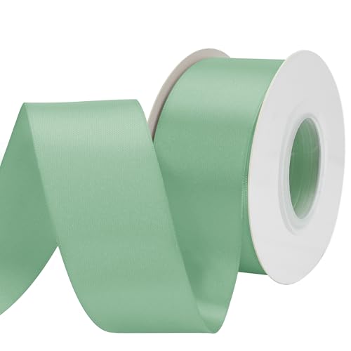BVIEAKD 53mm breit 45m Long Double Face Sage Green Satin Ribbon Stoffband für Geschenkverpackungen Sehr geeignet für Hochzeiten Dekoration Blumenstrauß Ballons Kunsthandwerk Nähen Haarschleife von BVIEAKD