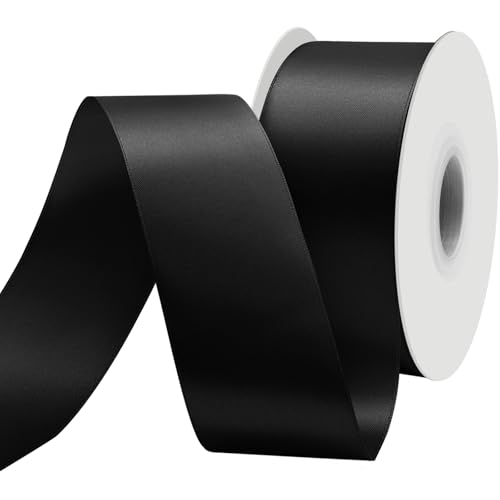 BVIEAKD 53mm breit 45m Long Double Face Schwarz Satin Ribbon Stoffband für Geschenkverpackungen Sehr geeignet für Hochzeiten Dekoration Blumenstrauß Ballons Kunsthandwerk Nähen Haarschleife BVIEAKD 53mm breit 45m Long Double Face Schwarz Satin Ribbon Stoffband für Geschenkverpackungen Sehr geeignet für Hochzeiten Dekoration Blumenstrauß Ballons Kunsthandwerk Nähen Haarschleife von BVIEAKD