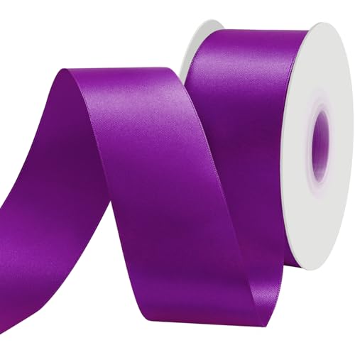 BVIEAKD 53mm breit 45m Long Double Face lila Satin Ribbon Stoffband für Geschenkverpackungen Sehr geeignet für Hochzeiten Dekoration Blumenstrauß Ballons Kunsthandwerk Nähen Haarschleife Einladung von BVIEAKD