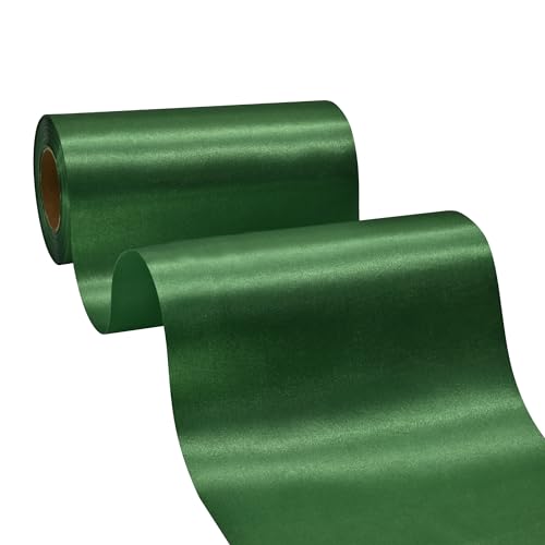 BVIEAKD Breite Forest Green Satinband 15cm x 22m Solid Fabric Band zum Schneiden Zeremonie Kit Grand Opening Hochzeit Geburtstag Party Dekoration Bögen Stuhl Schärpe von BVIEAKD