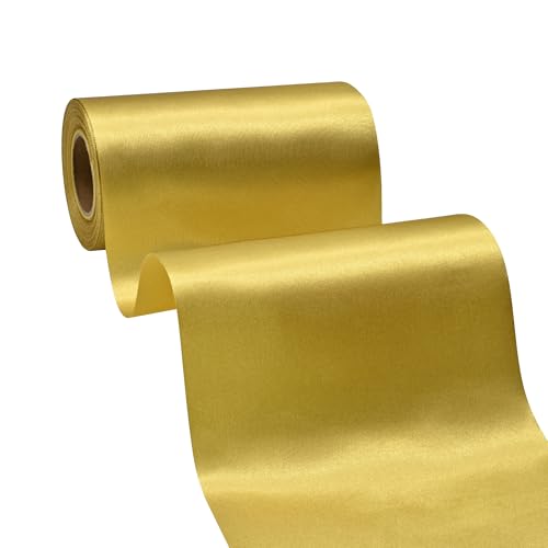 BVIEAKD Breite Gold Satinband 16cm x 22m Solid Fabric Band zum Schneiden Zeremonie Kit Grand Opening Hochzeit Geburtstag Party Dekoration Bögen Stuhl Schärpe BVIEAKD Breite Gold Satinband 16cm x 22m Solid Fabric Band zum Schneiden Zeremonie Kit Grand Opening Hochzeit Geburtstag Party Dekoration Bögen Stuhl Schärpe von BVIEAKD