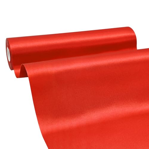 BVIEAKD Breite Red Satinband 30cm x 22m Solid Fabric Band zum Schneiden Zeremonie Kit Grand Opening Hochzeit Geburtstag Party Dekoration Bögen Stuhl Schärpe von BVIEAKD