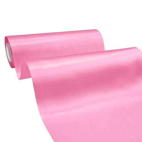 BVIEAKD Breites rosa Satinband, 25,4 cm x 22,7 m, zum Schneiden, Zeremonie-Set, große Eröffnung, Hochzeit, Geburtstag, Party, Dekoration, Schleifen, Stuhlschärpe von BVIEAKD