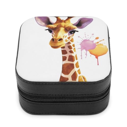 BVKWNTSA Hochwertige Schmuckschatulle mit Giraffenmotiv, für Reisende, kleine und praktische Schmuckaufbewahrung, einfach zu tragen BVKWNTSA Hochwertige Schmuckschatulle mit Giraffenmotiv, für Reisende, kleine und praktische Schmuckaufbewahrung, einfach zu tragen von BVKWNTSA