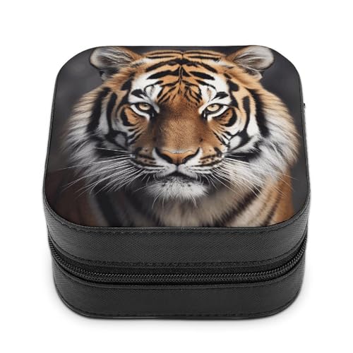 BVKWNTSA Hochwertige Schmuckschatulle mit Tiger-Aufdruck für Reisende, kleine und praktische Schmuckaufbewahrung, einfach zu tragen von BVKWNTSA