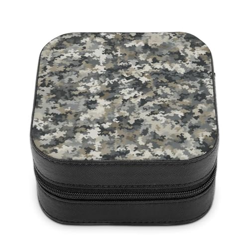 BVKWNTSA Hochwertige Schmuckschatulle mit digitalem Camouflage-Druck für Reisende, kleine und praktische Schmuckaufbewahrung, einfach zu tragen von BVKWNTSA
