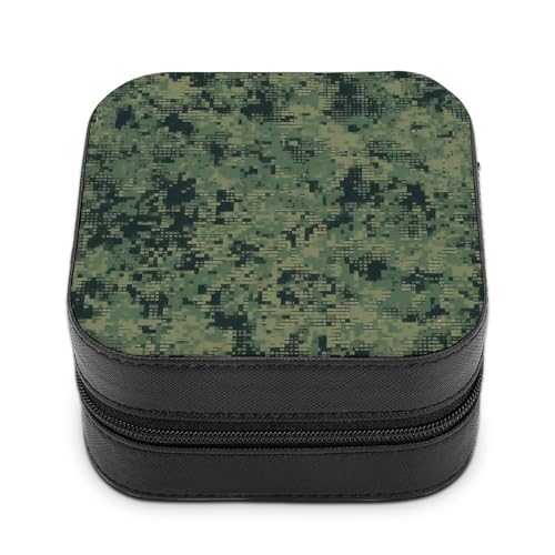 BVKWNTSA Hochwertige Schmuckschatulle mit digitalem Camouflage-Muster, für Reisende, kleine und praktische Schmuckaufbewahrung, leicht zu tragen von BVKWNTSA