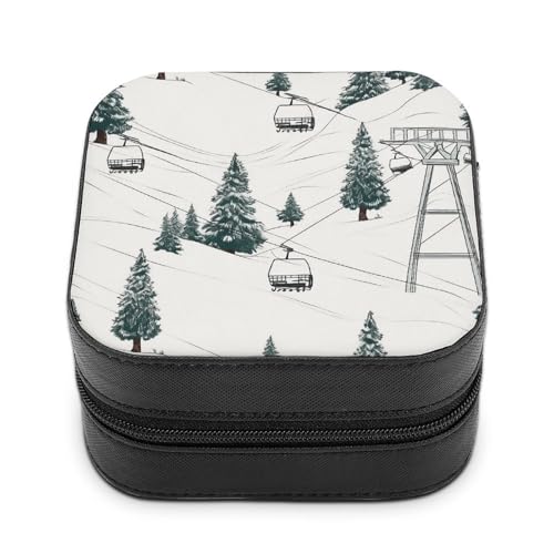 BVKWNTSA Hochwertiger Skilift mit Tannenbaum-bedruckter Schmuckschatulle für Reisende, kleine und praktische Schmuckaufbewahrung, einfach zu tragen BVKWNTSA Hochwertiger Skilift mit Tannenbaum-bedruckter Schmuckschatulle für Reisende, kleine und praktische Schmuckaufbewahrung, einfach zu tragen von BVKWNTSA