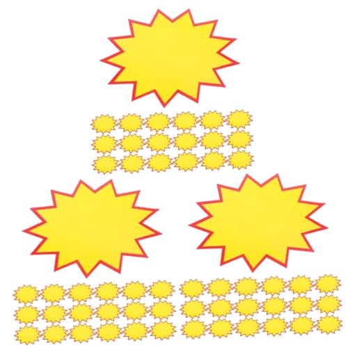 150 Pcs Tag Retail Signs Replacement Sale Tags Retail Tags Label for Fundraising Sale Signs for Retail Store Retail Sale Signs Tags for Stores Labels Paper(Yellowx3pcs,35.00X25.00X0.10CMx3pcs) von BVMKNI