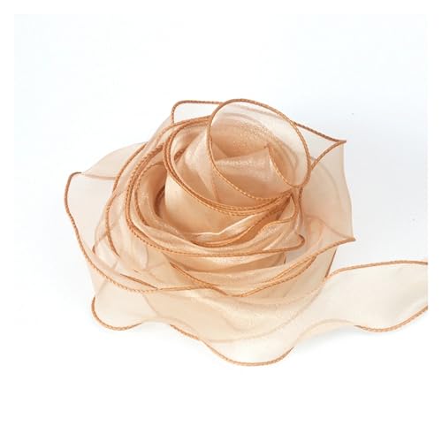 Band Fischblume Garn Geschenk Weiß Champagner Rose Gold Polyesterfaser Florale Schleifen für Verpackungsbänder Blumenstrauß (Gold) von BVMKNI