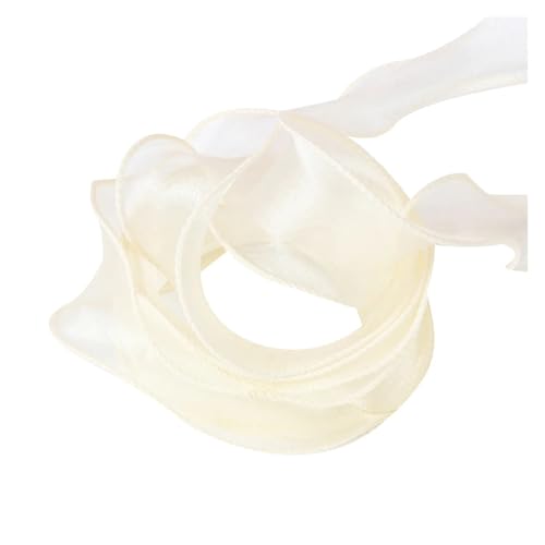 Blumenband Fischtail Garn Geschenk Weiß Champagner Rosegold Polyesterfaser Blumenstrauß Schleifen(Champagne) von BVMKNI