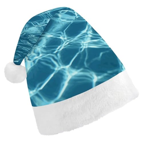 BVNMT Festliche Weihnachtsmütze für Erwachsene (43,4 x 29,7 cm) – Polyester-Freude für die Feiertage, Schwimmbad, Wasserdruck, Weihnachtsmütze, Weihnachtsmütze, Partyhut für Erwachsene, Damen, Herren von BVNMT