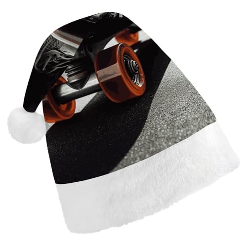 BVNMT Festliche Weihnachtsmütze für Erwachsene (43,4 x 29,7 cm) – Polyester-Freude für die Feiertage, Skateboard-Rad, bedruckte Weihnachtsmütze, Weihnachtsmütze, Weihnachtsmütze, Partyhut für von BVNMT