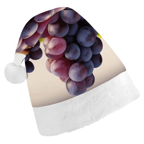 BVNMT Festliche Weihnachtsmütze für Erwachsene (43,4 x 29,7 cm) – Polyester-Freude für die Feiertage, Wüstentrauben, bedruckte Weihnachtsmütze, Weihnachtsmütze, Partyhut für Erwachsene, Damen, Herren von BVNMT