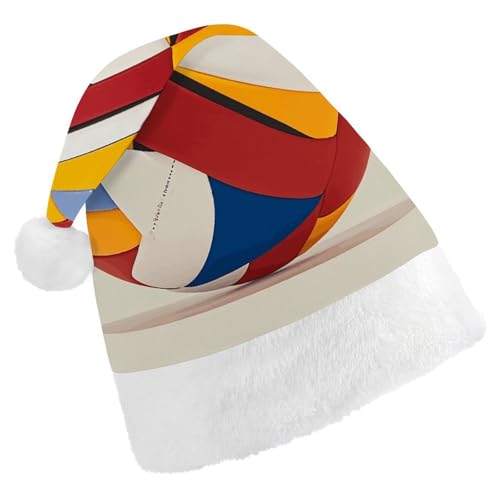 BVNMT Festliche Weihnachtsmütze für Erwachsene (43,4 x 29,7 cm) – Polyester-Freude für die Feiertage, abstrakte Elemente körperlicher Aktivität, bedruckte Weihnachtsmütze, Weihnachtsmütze, Partyhut von BVNMT