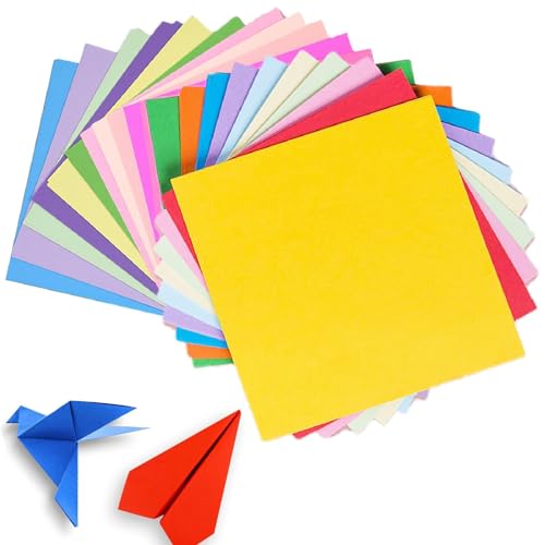 Origami Papier 10 Farben 100 Blatt 15 X 15 Cm - Doppelseitiges Farbiges Origami-Set, Bastelpapier Papier Faltpapier Quadratisch Tonpapier Doppelseitig Für DIY Bastelprojekte Weihnachten Basteln von BVSRCP