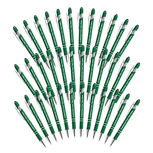 BVlleorueoi Bis Zu 300 Stück Personalisierbarer Kugelschreiber, Personalisierter Metall Stift mit Stylus, Kugelschreiber mit Namen, Logo, Nachricht Gravur Geschenk für Frauen Männer-36 Stück von BVlleorueoi