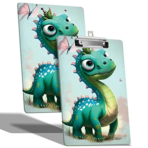A4-Klemmbrett mit Haken zum Aufhängen und niedrigem Profil-Clip, Kunststoff-Klemmbrett für Krankenschwestern, Schreiben, Zeichenbrett mit doppelseitigem Schmetterlings-Dinosaurier-Druck für Damen A4-Klemmbrett mit Haken zum Aufhängen und niedrigem Profil-Clip, Kunststoff-Klemmbrett für Krankenschwestern, Schreiben, Zeichenbrett mit doppelseitigem Schmetterlings-Dinosaurier-Druck für Damen von BWEGRHE