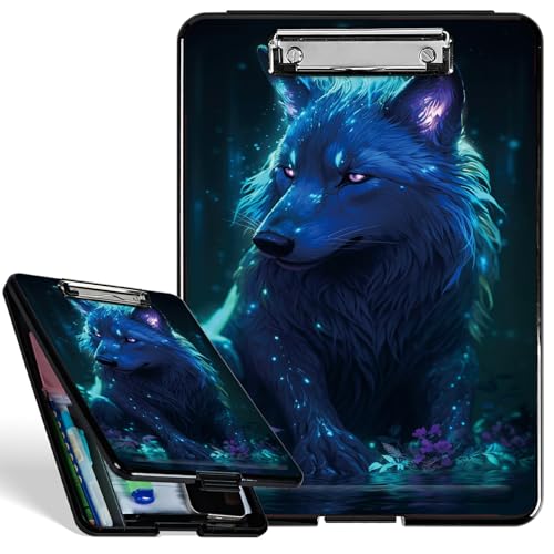 Cosmic Wolf Klemmbrett aus Kunststoff mit starkem Clip, langlebiges Klemmbrett für A4-Papier, robustes Klemmbrett mit Aufbewahrungs-Schreibfläche für Büro, Schule Cosmic Wolf Klemmbrett aus Kunststoff mit starkem Clip, langlebiges Klemmbrett für A4-Papier, robustes Klemmbrett mit Aufbewahrungs-Schreibfläche für Büro, Schule von BWEGRHE