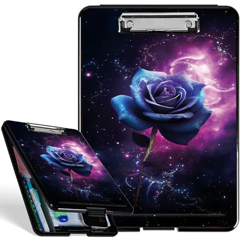 Kunststoff-Aufbewahrungs-Klemmbrett mit starkem Clip, lila Galaxie-Rose, langlebiges Klemmbrett für A4-Papier, robustes Klemmbrett mit Aufbewahrungs-Schreibfläche für Büro, Schule Kunststoff-Aufbewahrungs-Klemmbrett mit starkem Clip, lila Galaxie-Rose, langlebiges Klemmbrett für A4-Papier, robustes Klemmbrett mit Aufbewahrungs-Schreibfläche für Büro, Schule von BWEGRHE