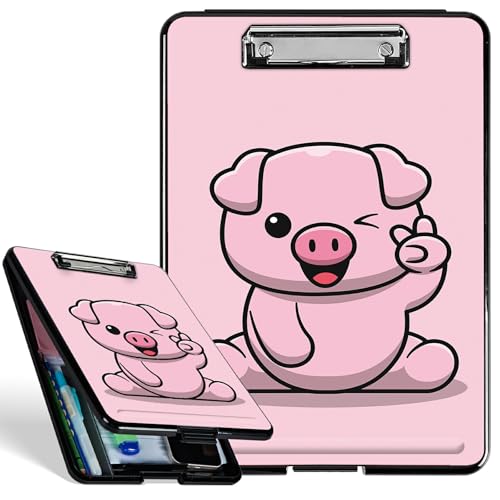 Kunststoff-Klemmbrett mit starkem Clip, Pink Pig Durable Nurses Klemmbrett Fall für A4 Größe Papier, robustes Klemmbrett mit Aufbewahrungs-Schreibfläche für Büro Schule Kunststoff-Klemmbrett mit starkem Clip, Pink Pig Durable Nurses Klemmbrett Fall für A4 Größe Papier, robustes Klemmbrett mit Aufbewahrungs-Schreibfläche für Büro Schule von BWEGRHE