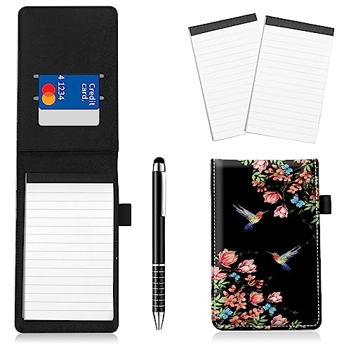 Notizblockhalter im Taschenformat, PU-Leder, Mini-Notizblöcke, Einband mit 2 kleinen Notizblöcken und Eingabestift, 13,7 x 8,6 cm, für Büro, Reporter, Polizei, Nachrichten, Studenten, Kolibri Notizblockhalter im Taschenformat, PU-Leder, Mini-Notizblöcke, Einband mit 2 kleinen Notizblöcken und Eingabestift, 13,7 x 8,6 cm, für Büro, Reporter, Polizei, Nachrichten, Studenten, Kolibri von BWEGRHE