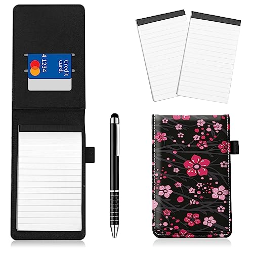 Notizblockhalter im Taschenformat, PU-Leder, Mini-Notizblöcke, Einband mit 2 kleinen Notizblöcken und Eingabestift, 13,7 x 8,6 cm, für Büro, Reporter, Polizei, Nachrichten, Studenten, rosa Notizblockhalter im Taschenformat, PU-Leder, Mini-Notizblöcke, Einband mit 2 kleinen Notizblöcken und Eingabestift, 13,7 x 8,6 cm, für Büro, Reporter, Polizei, Nachrichten, Studenten, rosa von BWEGRHE