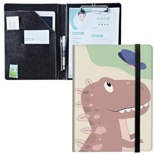 Padfolio mit Klemmbrett, PU-Leder-Portfolio-Ordner, A4-Größe, Schreibklemmbrett, Aufbewahrung mit Notizblock/Visitenkarte/Bargeldtaschen für Business, Schule, Büro, Dinosaurier-Schmetterling Padfolio mit Klemmbrett, PU-Leder-Portfolio-Ordner, A4-Größe, Schreibklemmbrett, Aufbewahrung mit Notizblock/Visitenkarte/Bargeldtaschen für Business, Schule, Büro, Dinosaurier-Schmetterling von BWEGRHE